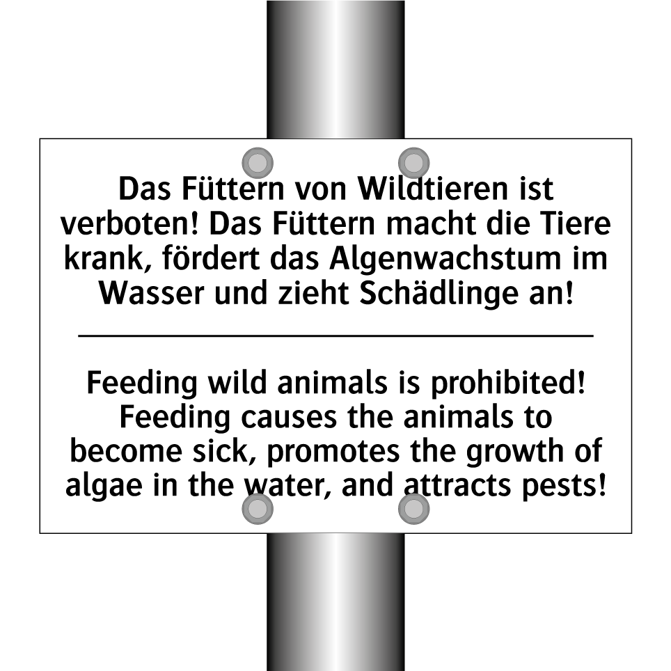 Das Füttern von Wildtieren ist /.../ - Feeding wild animals is prohibited! /.../