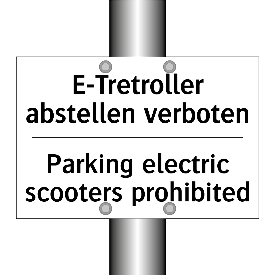 E-Tretroller abstellen verboten/.../ - Parking electric scooters prohibited/.../