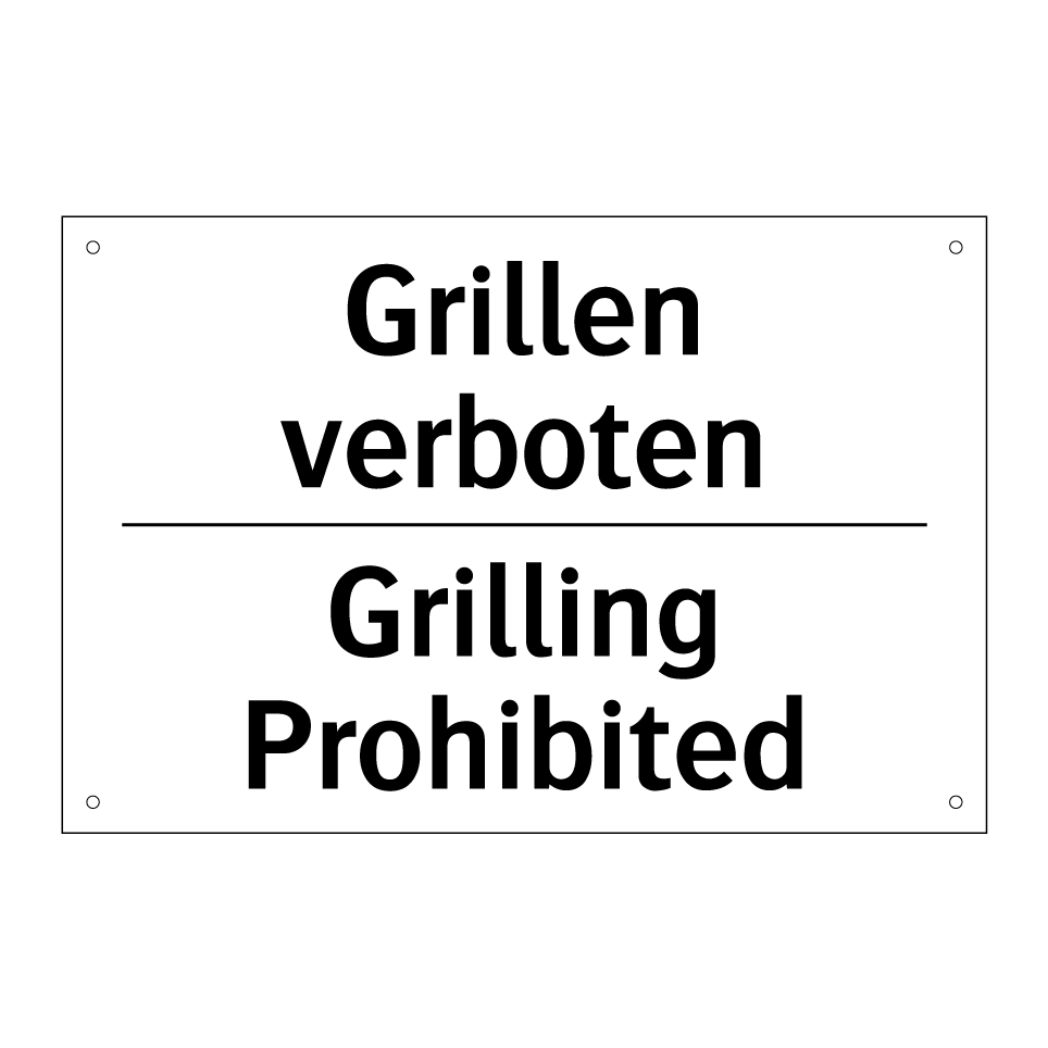 Grillen verboten - Grilling Prohibited