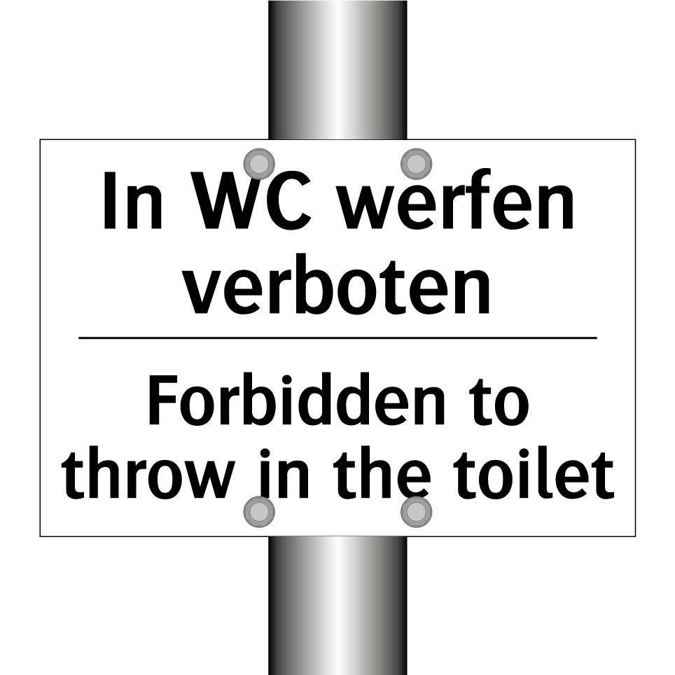 In WC werfen verboten - Forbidden to throw in the toilet/.../