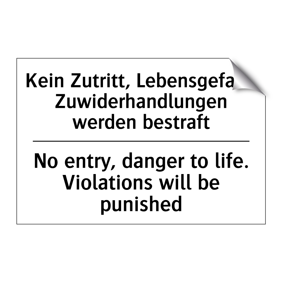 Kein Fahrzeugzugang - No Vehicle Access
