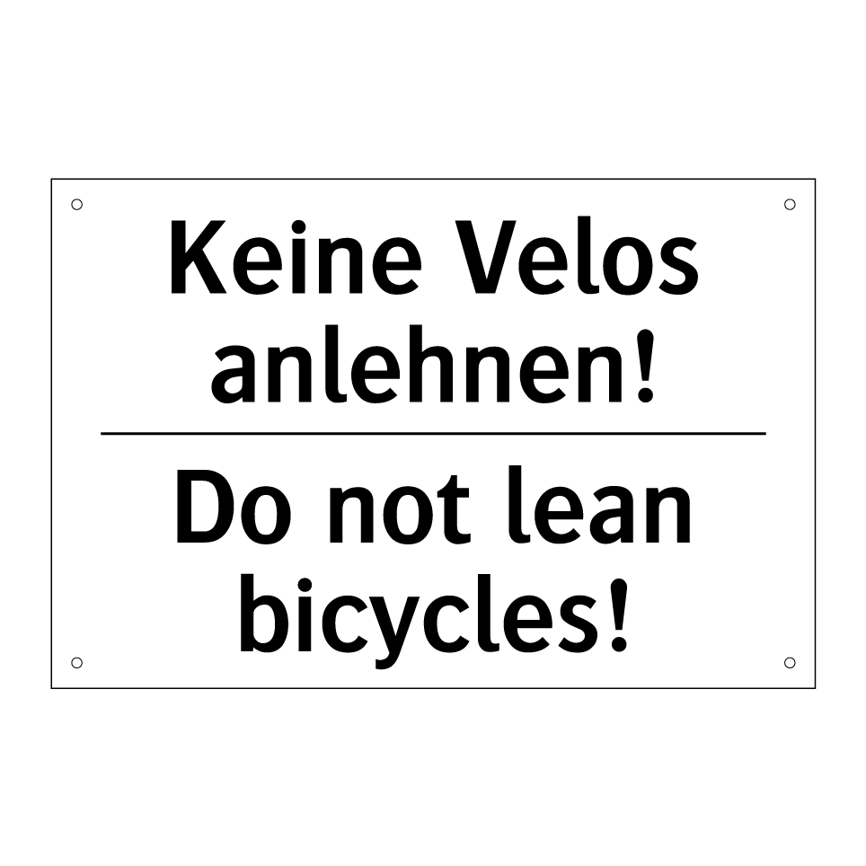 Keine Velos anlehnen! - Do not lean bicycles!