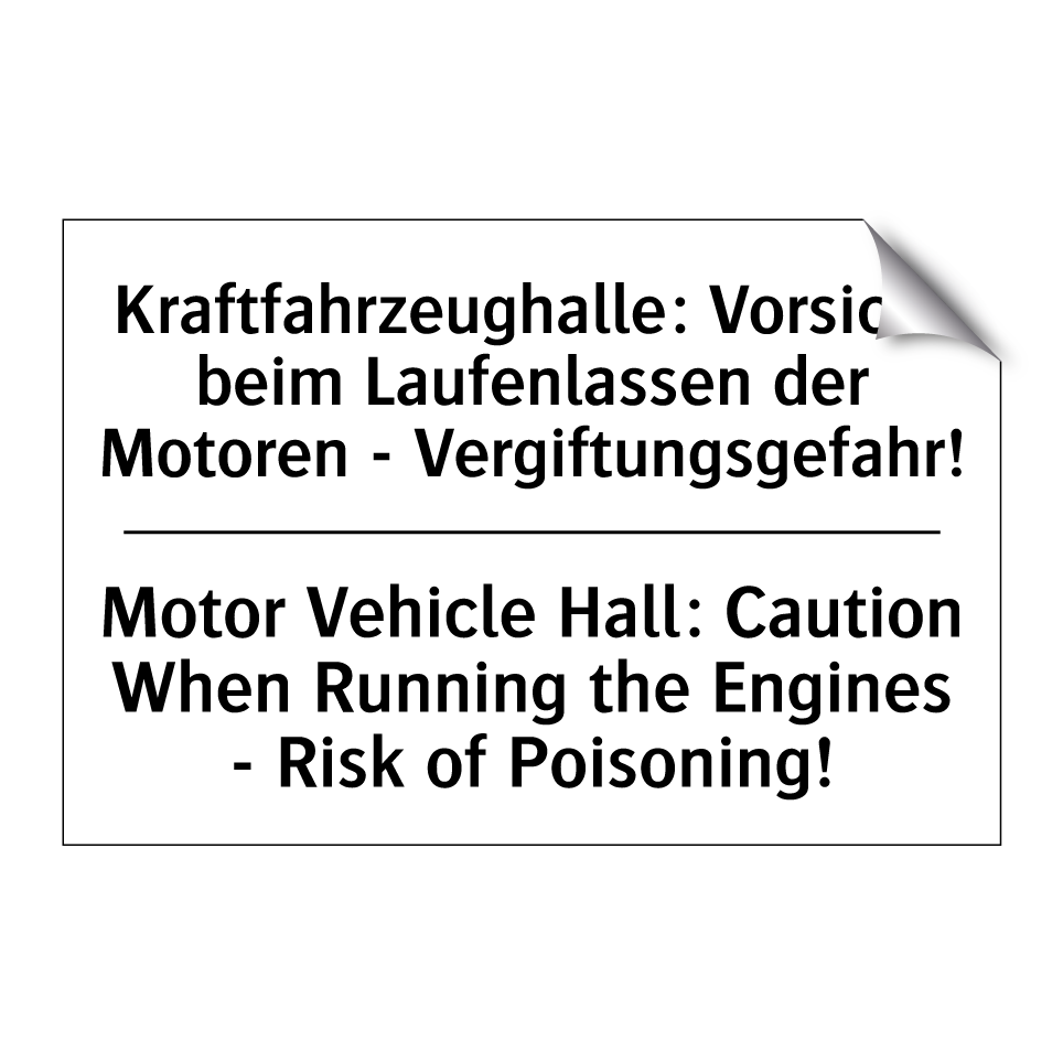 Kraftfahrzeughalle: Vorsicht beim /.../ - Motor Vehicle Hall: Caution When /.../
