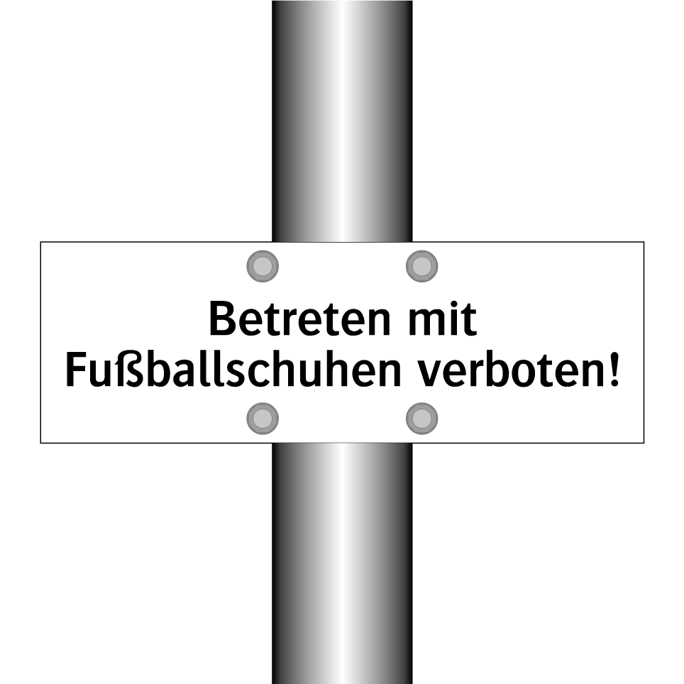 Betreten mit Fußballschuhen verboten!