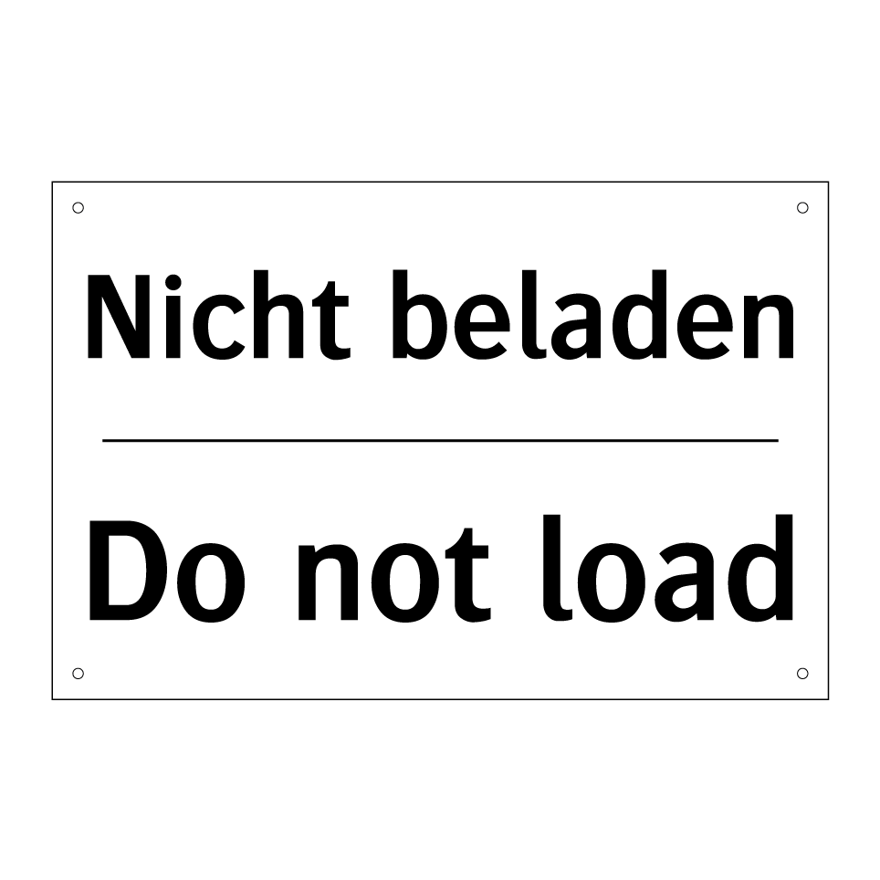 Nicht beladen - Do not load