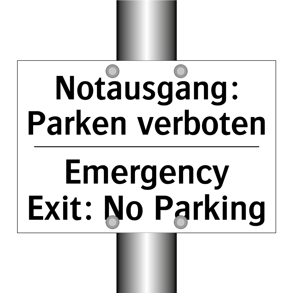 Notausgang: Parken verboten - Emergency Exit: No Parking