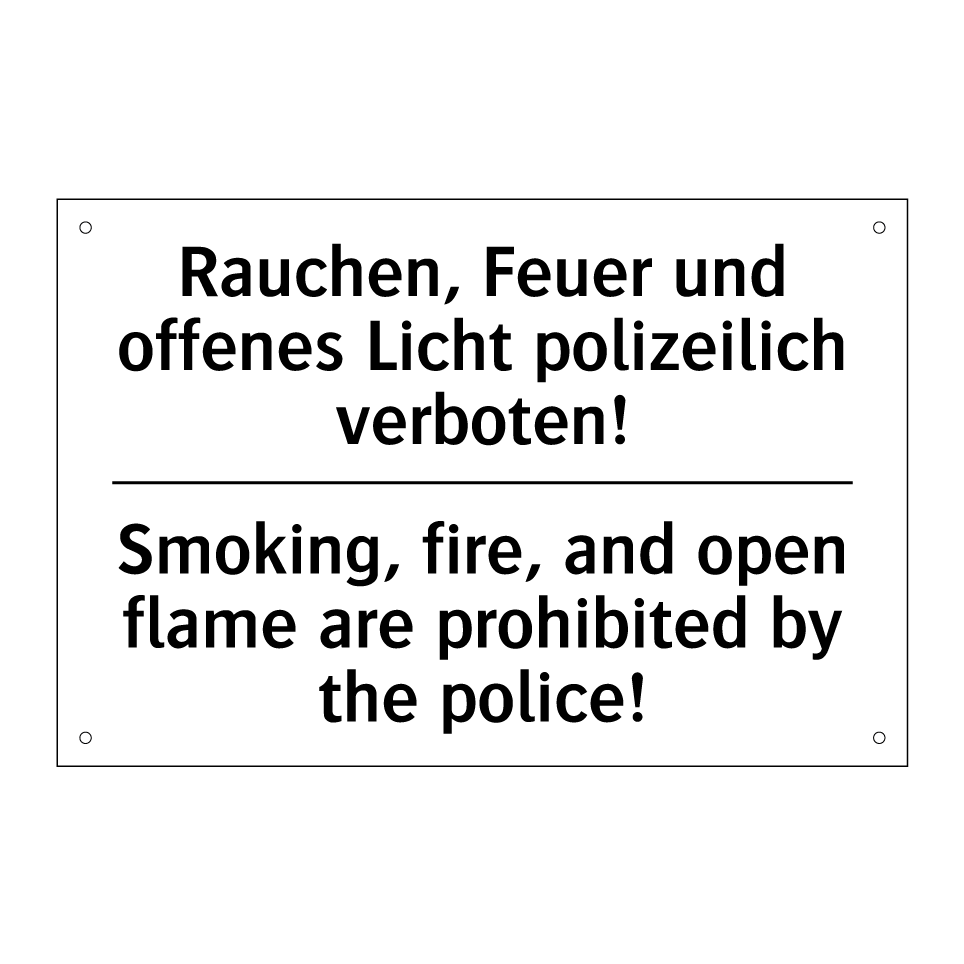 Rauchen, Feuer und offenes Licht /.../ - Smoking, fire, and open flame /.../