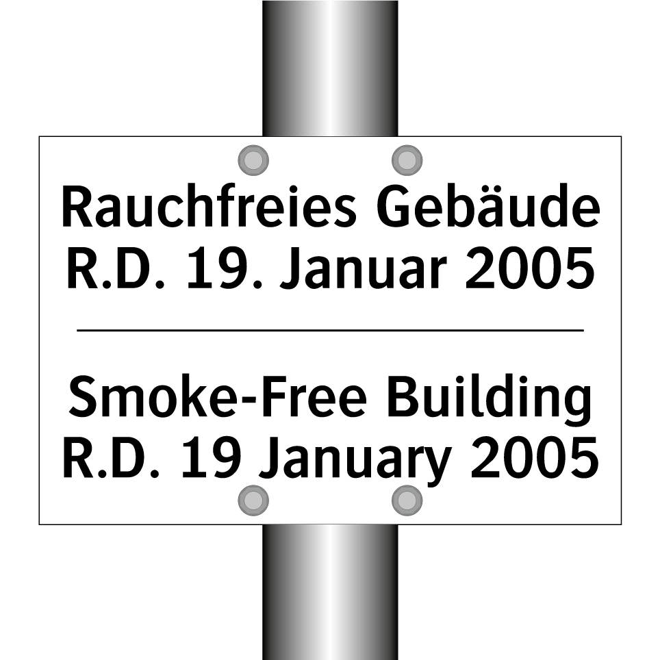 Rauchfreies Gebäude R.D. 19. Januar /.../ - Smoke-Free Building R.D. 19 January /.../