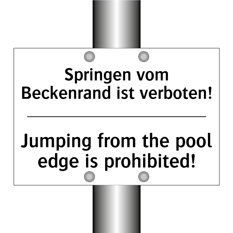Springen vom Beckenrand ist verboten!/.../ - Jumping from the pool edge is /.../