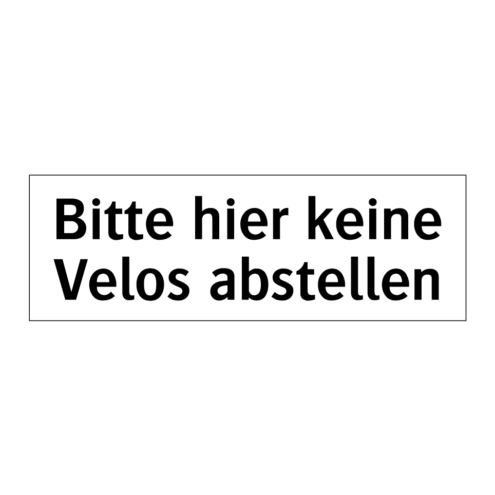 Bitte hier keine Velos abstellen