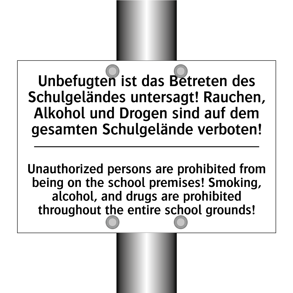 Unbefugten ist das Betreten des /.../ - Unauthorized persons are prohibited /.../