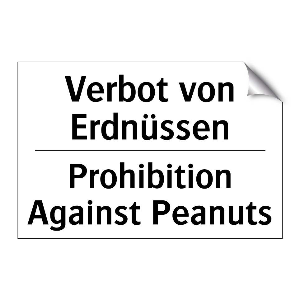 Verbot von Erdnüssen - Prohibition Against Peanuts