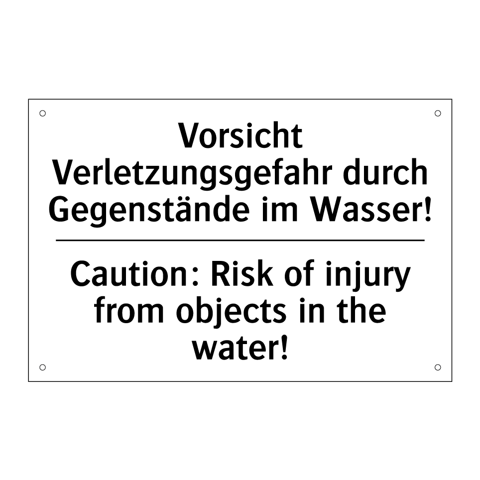 Vorsicht Verletzungsgefahr durch /.../ - Caution: Risk of injury from objects /.../