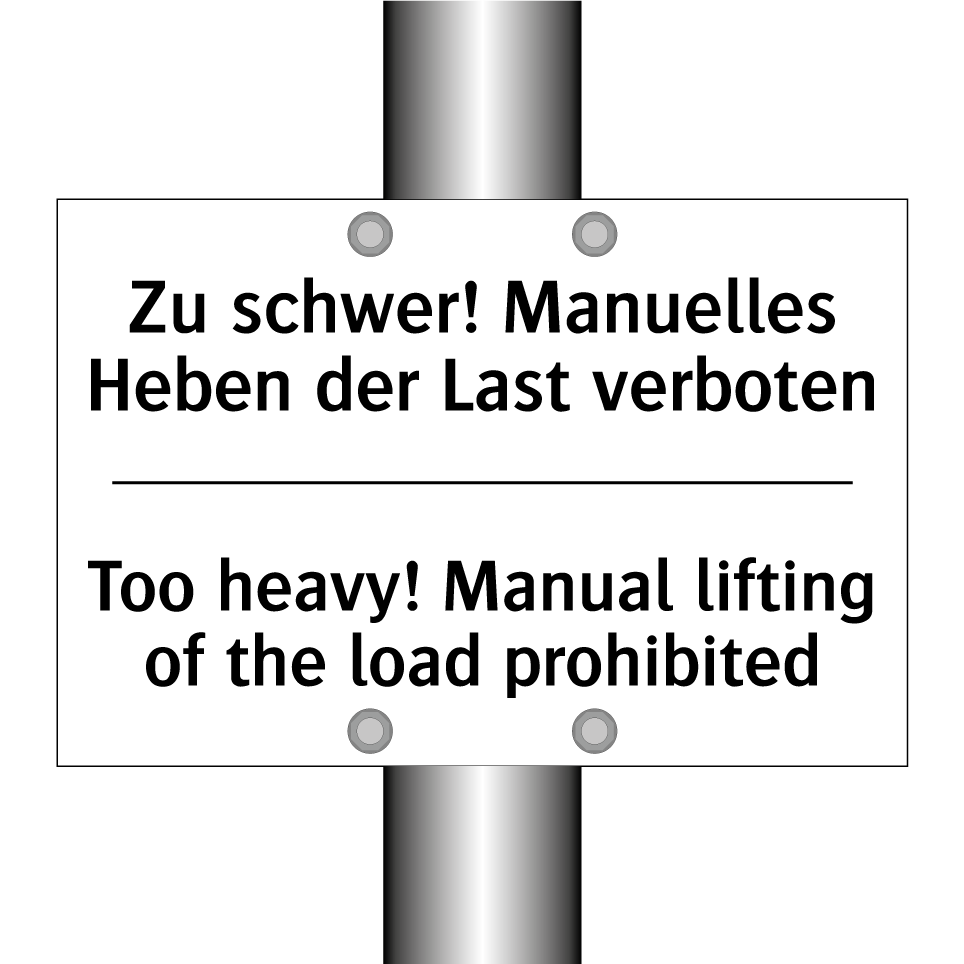 Zu schwer! Manuelles Heben der /.../ - Too heavy! Manual lifting of the /.../