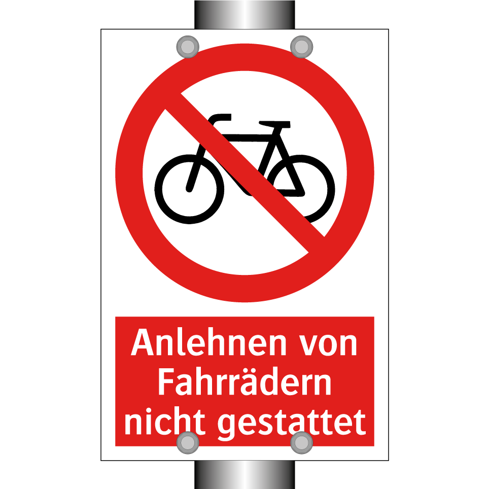 Anlehnen von Fahrrädern nicht gestattet