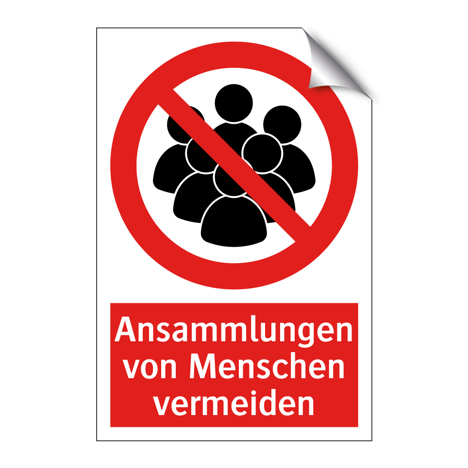 Ansammlungen von Menschen vermeiden