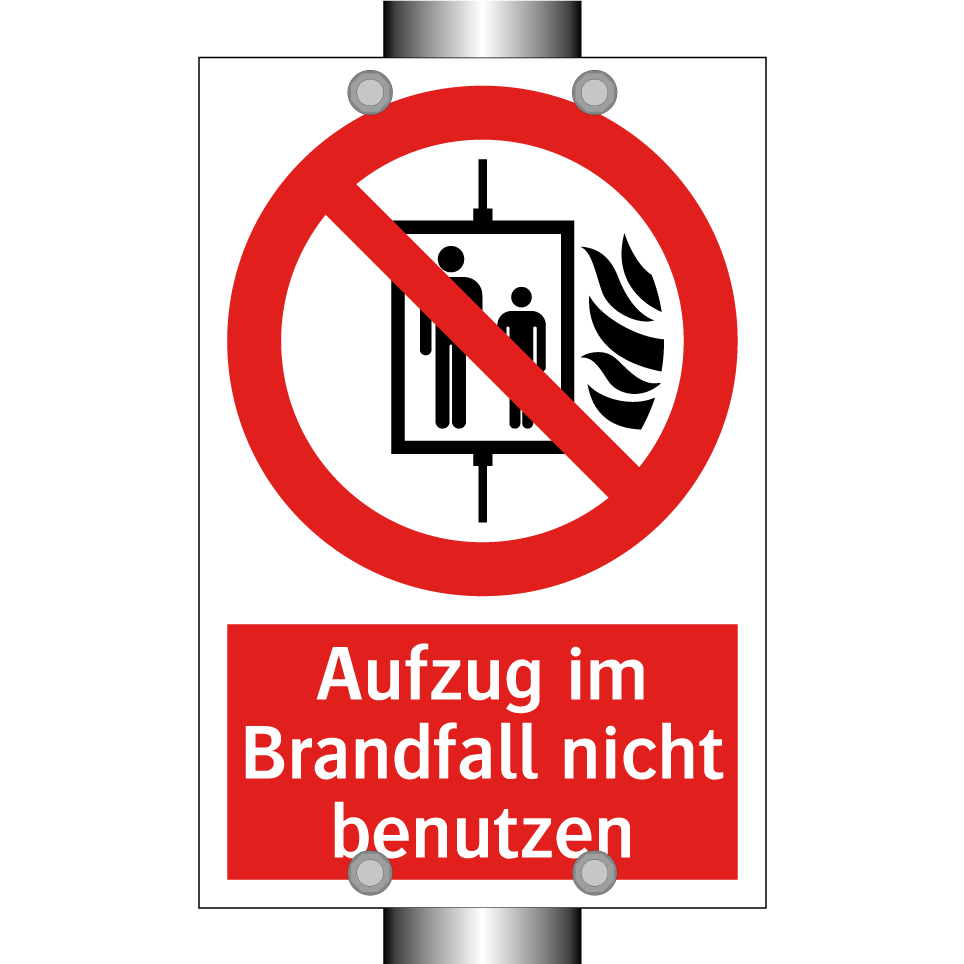Aufzug im Brandfall nicht benutzen