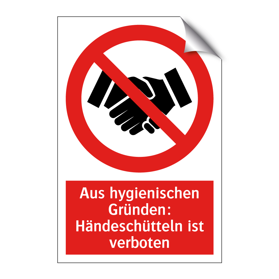 Aus hygienischen Gründen: Händeschütteln ist verboten