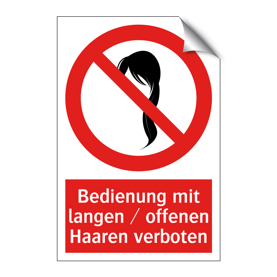 Bedienung mit langen / offenen Haaren verboten