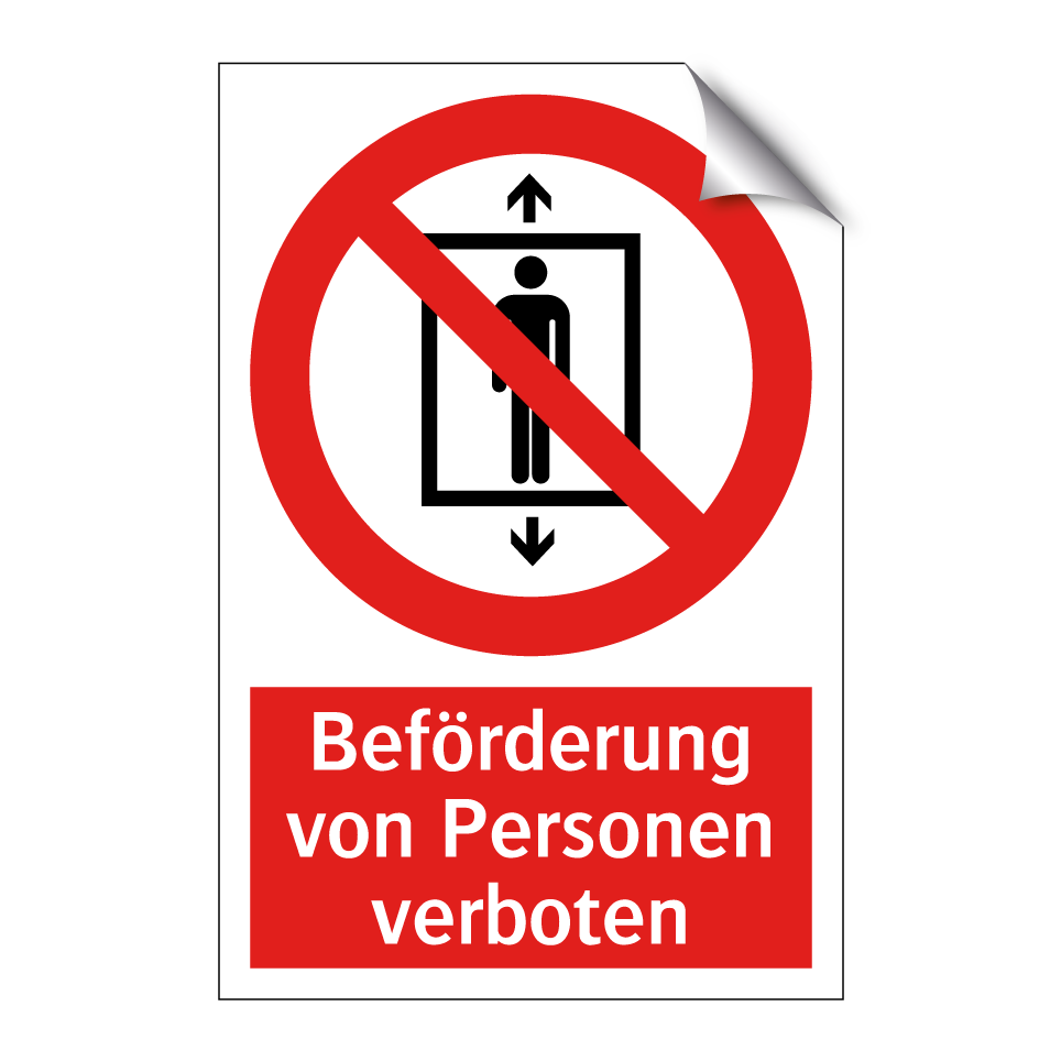 Beförderung von Personen verboten