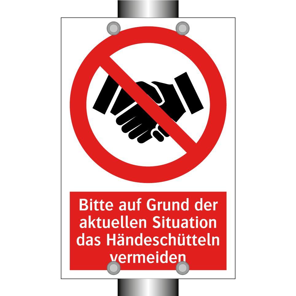 Bitte auf Grund der aktuellen Situation das Händeschütteln vermeiden