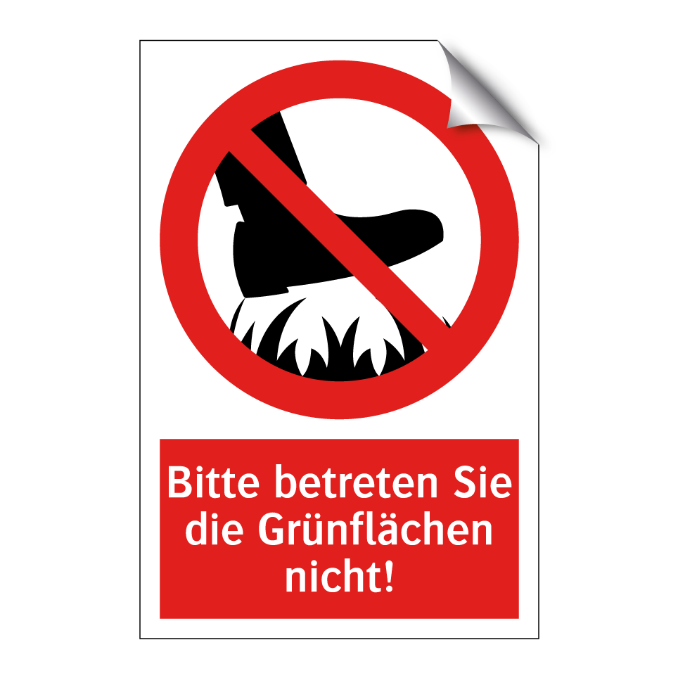 Bitte betreten Sie die Grünflächen nicht!