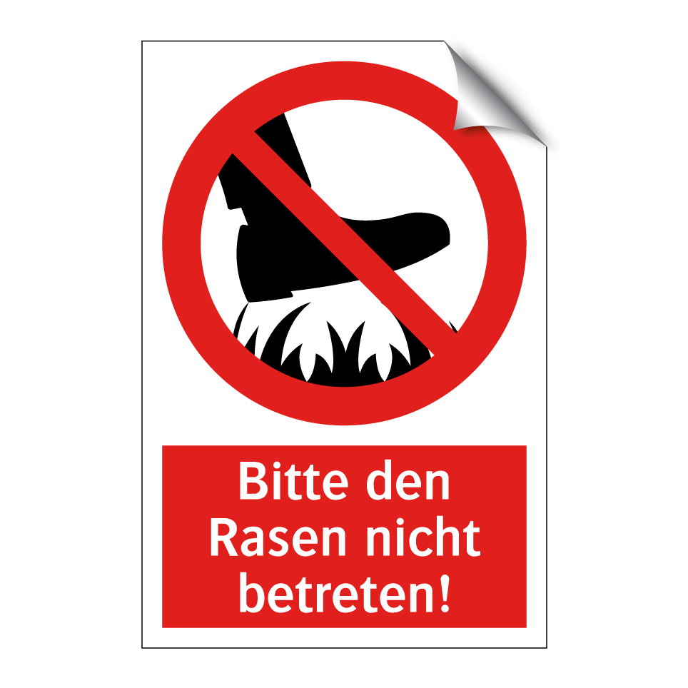Bitte den Rasen nicht betreten!