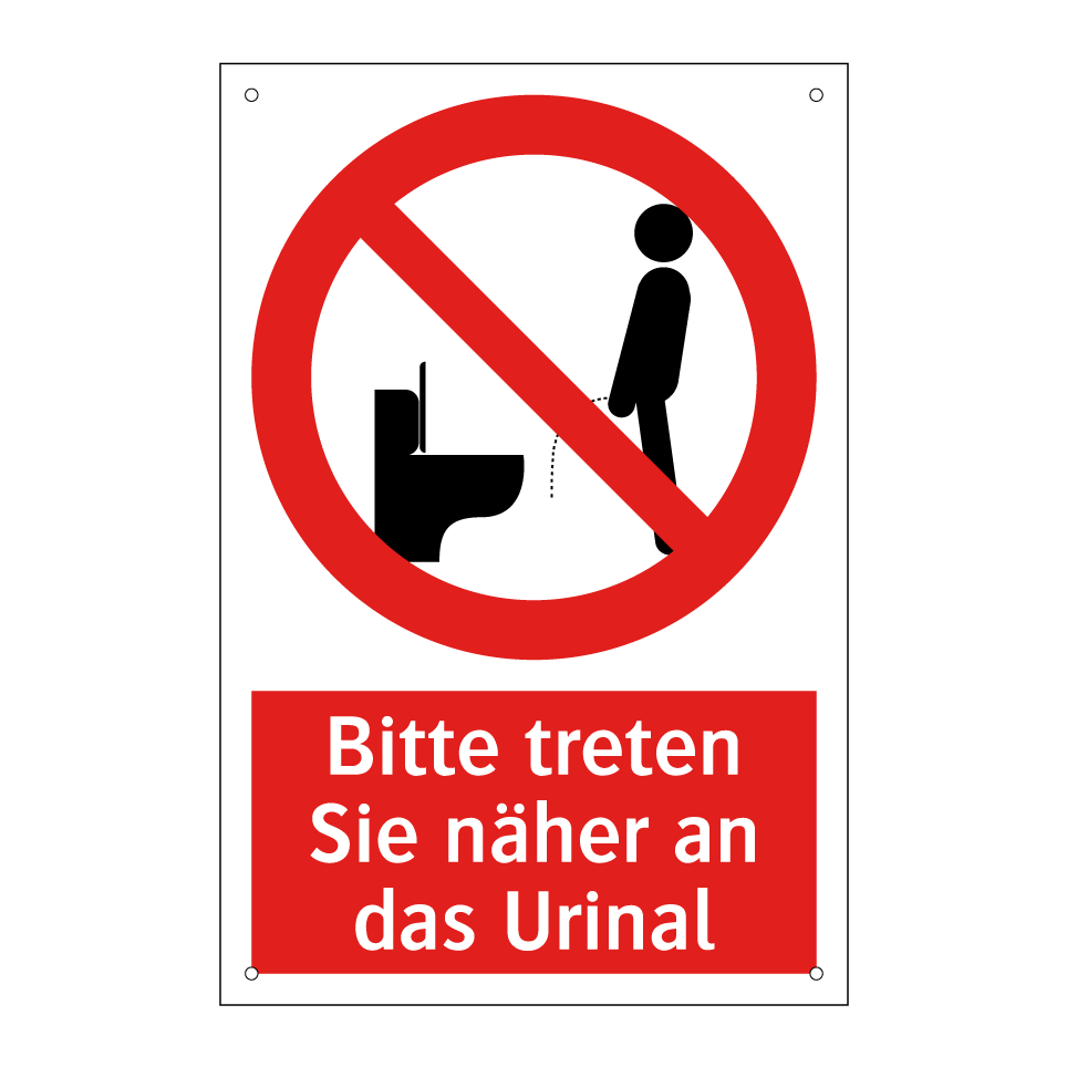 Bitte treten Sie näher an das Urinal