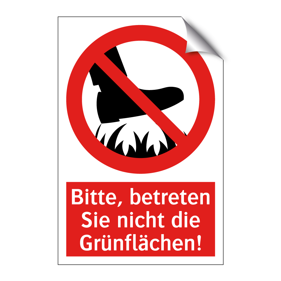 Bitte, betreten Sie nicht die Grünflächen!