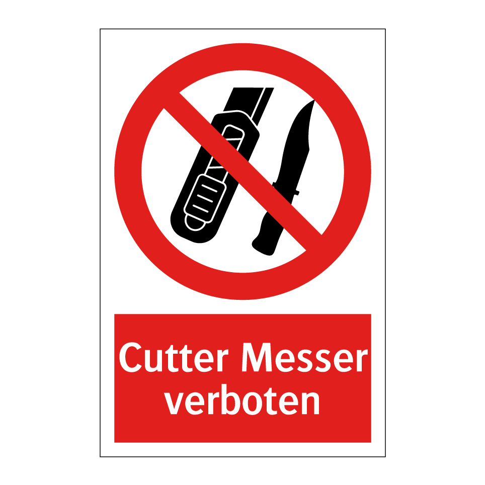 Cutter Messer verboten