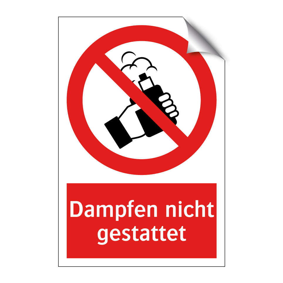 Dampfen nicht gestattet