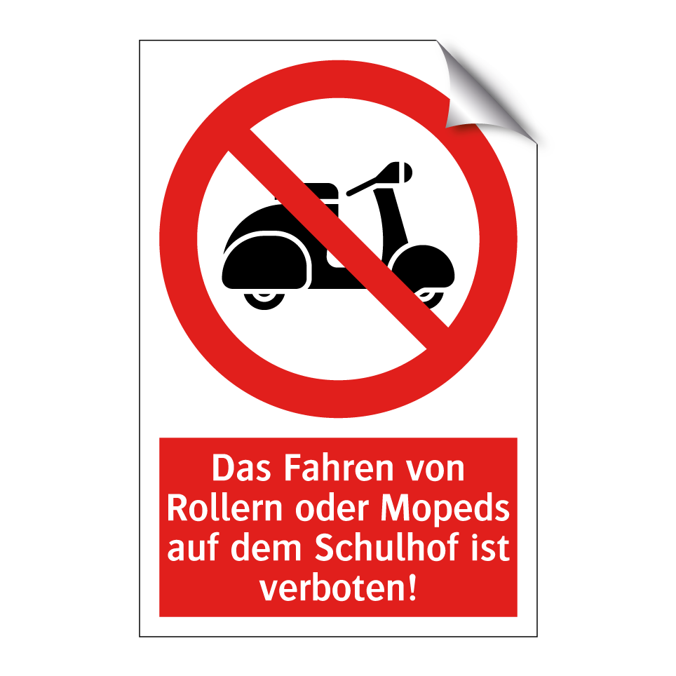 Das Fahren von Rollern oder Mopeds auf dem Schulhof ist verboten!