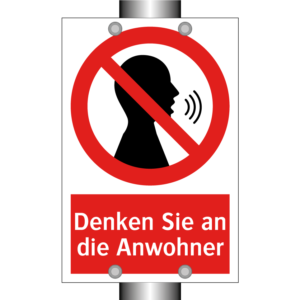 Denken Sie an die Anwohner