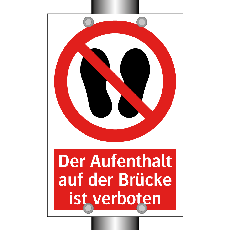 Der Aufenthalt auf der Brücke ist verboten