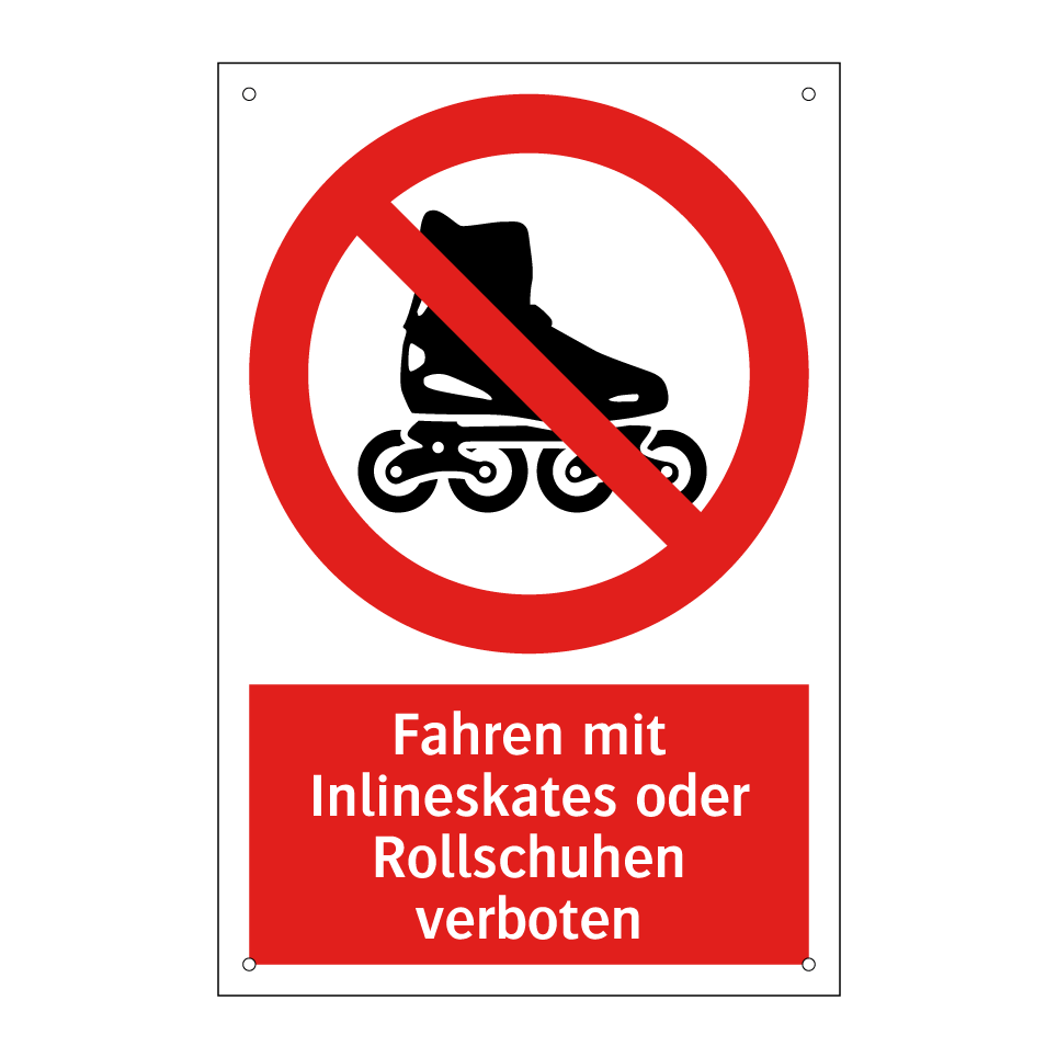 Fahren mit Inlineskates oder Rollschuhen verboten