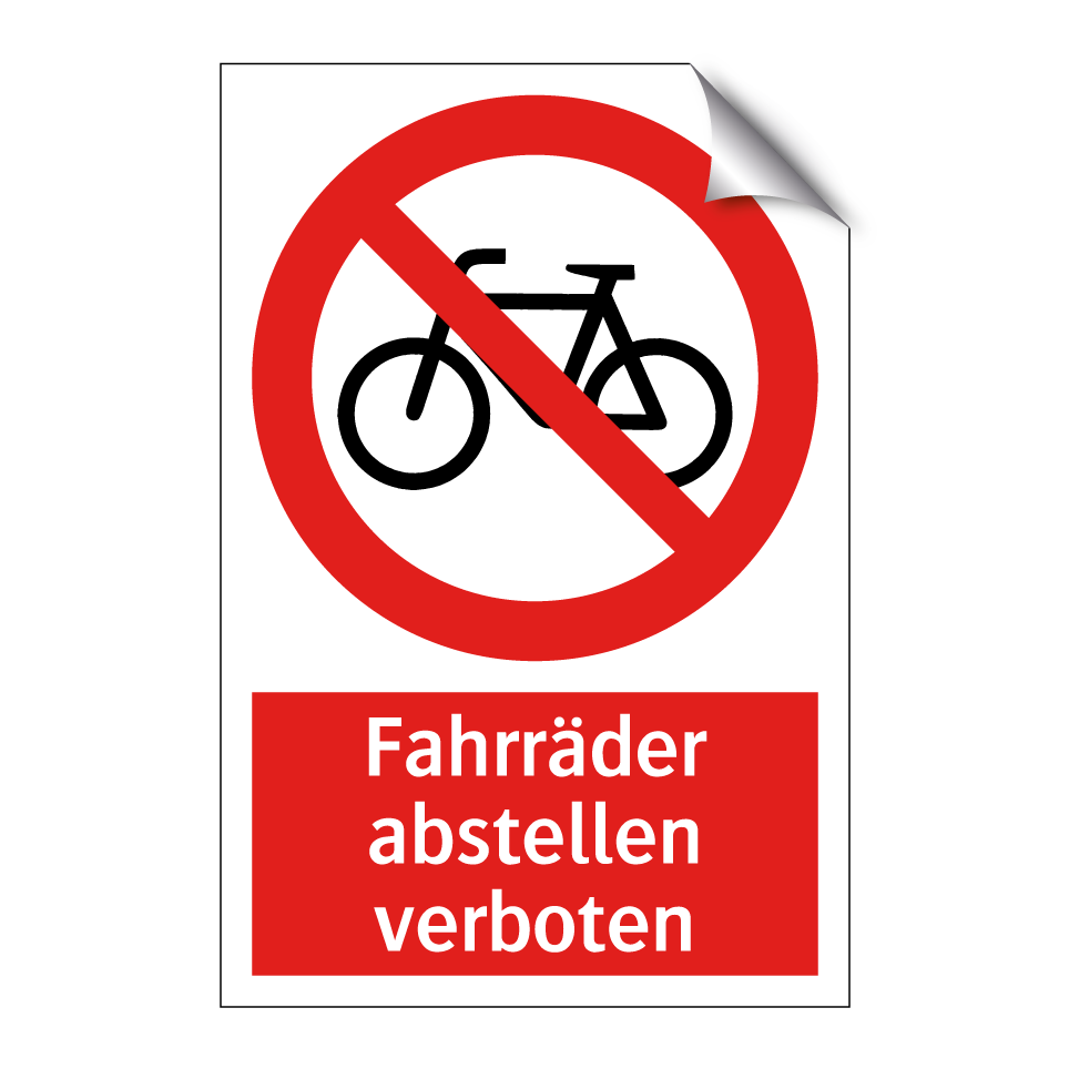 Fahrräder abstellen verboten