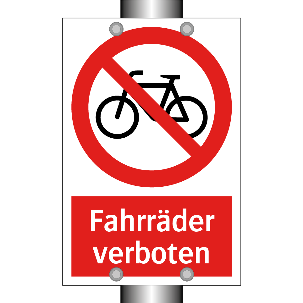 Fahrräder verboten