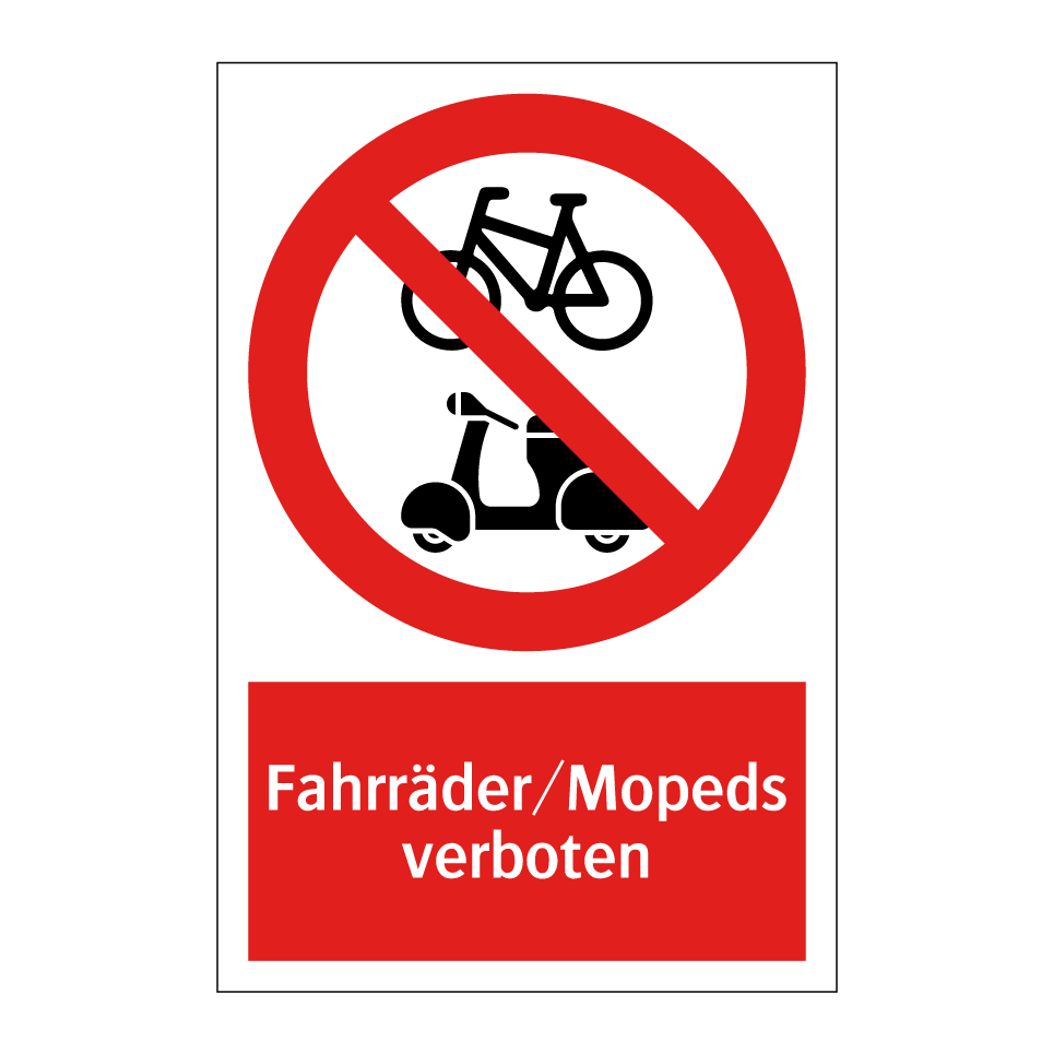Fahrräder/Mopeds verboten
