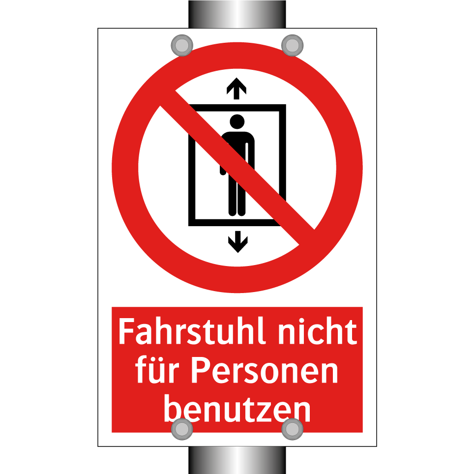 Fahrstuhl nicht für Personen benutzen