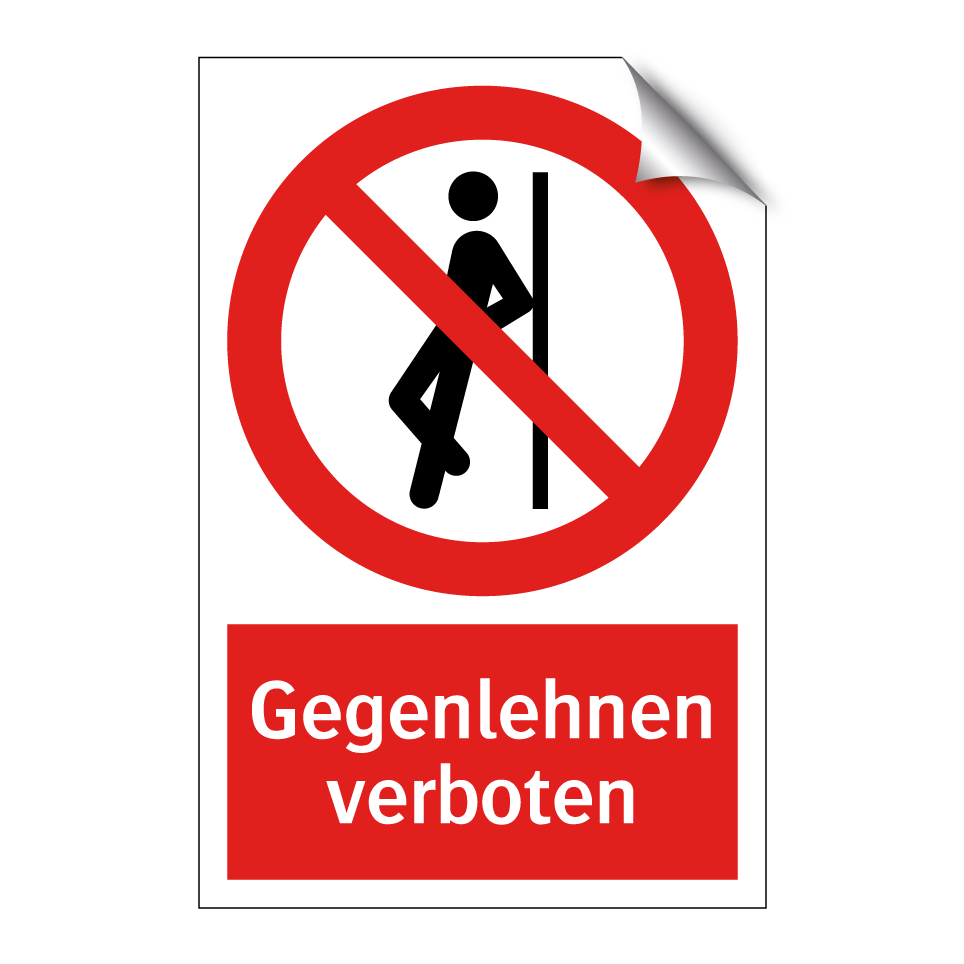 Gegenlehnen verboten