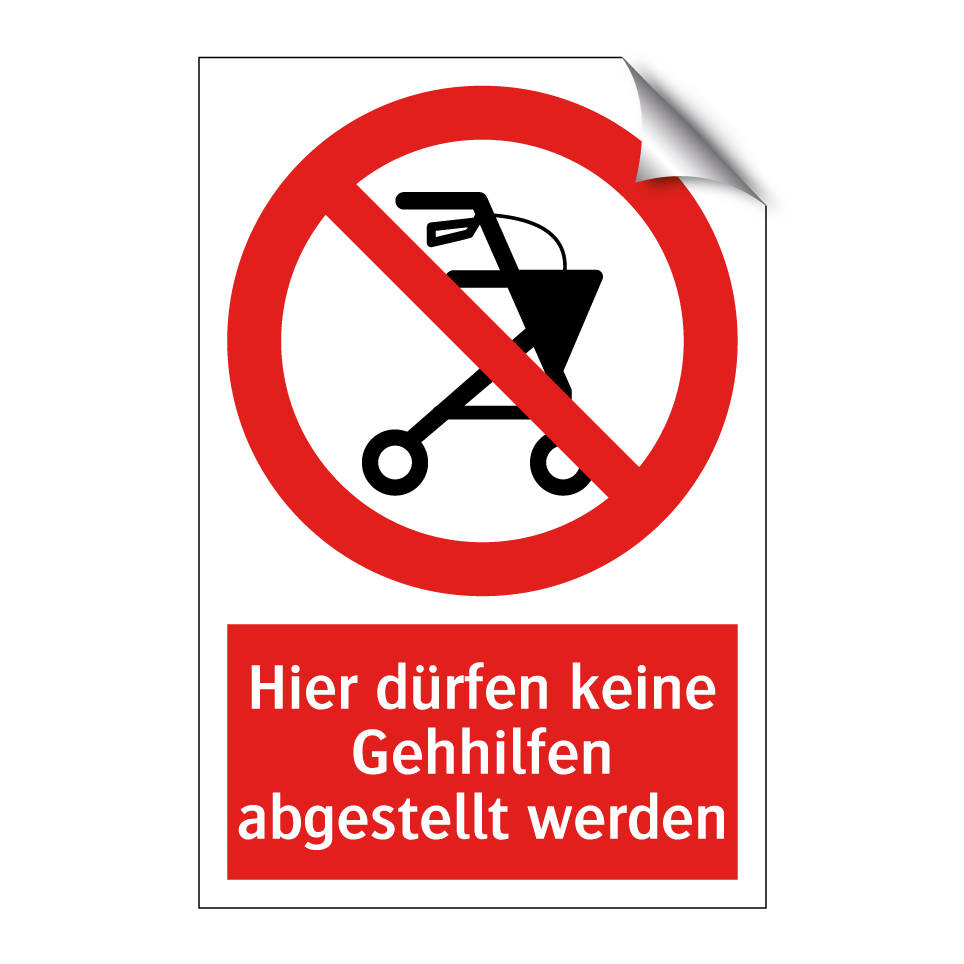 Hier dürfen keine Gehhilfen abgestellt werden
