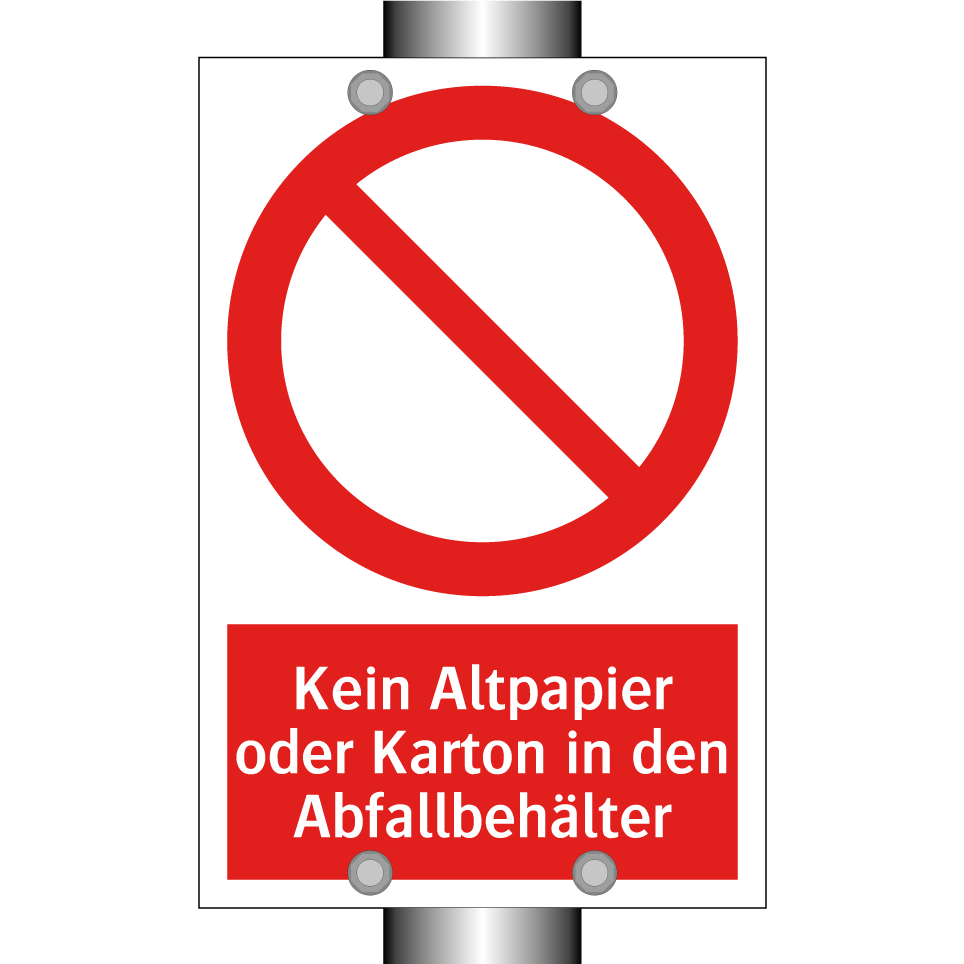 Kein Altpapier oder Karton in den Abfallbehälter