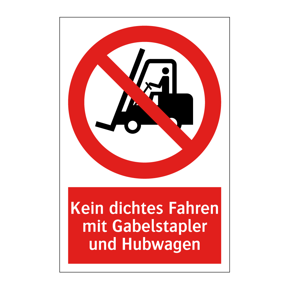 Kein dichtes Fahren mit Gabelstapler und Hubwagen