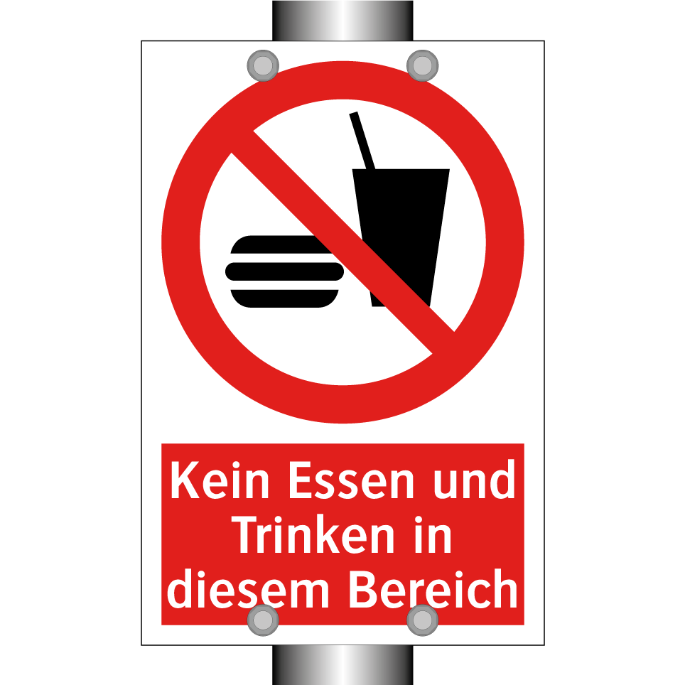 Kein Essen und Trinken in diesem Bereich