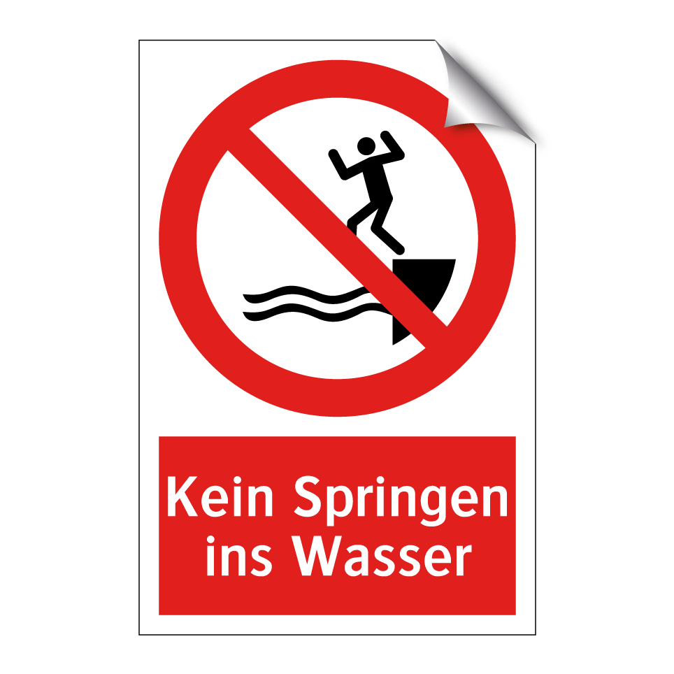 Kein Springen ins Wasser