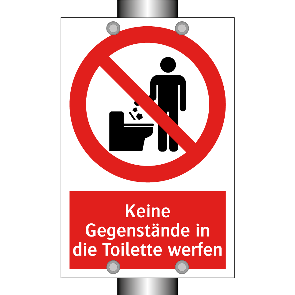 Keine Gegenstände in die Toilette werfen