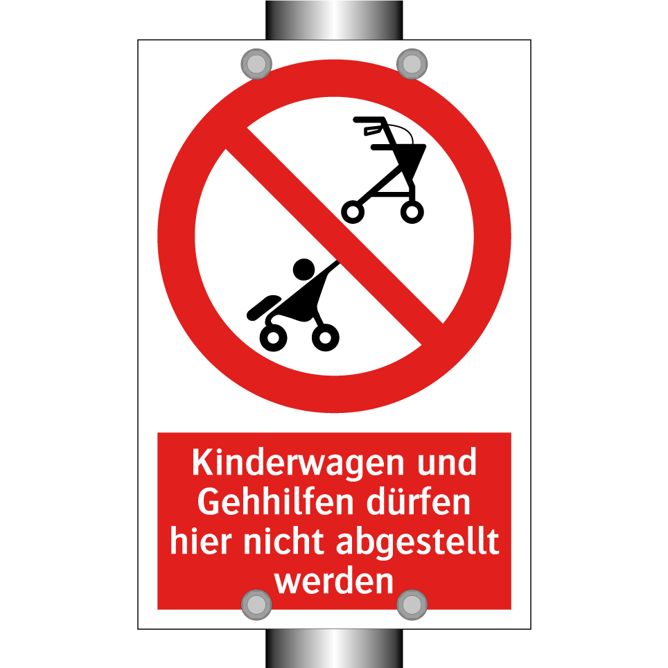Kinderwagen und Gehhilfen dürfen hier nicht abgestellt werden