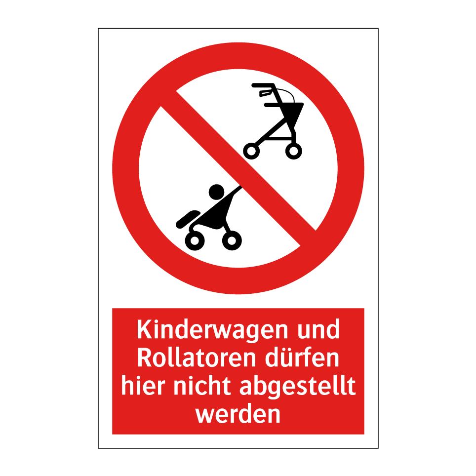 Kinderwagen und Rollatoren dürfen hier nicht abgestellt werden