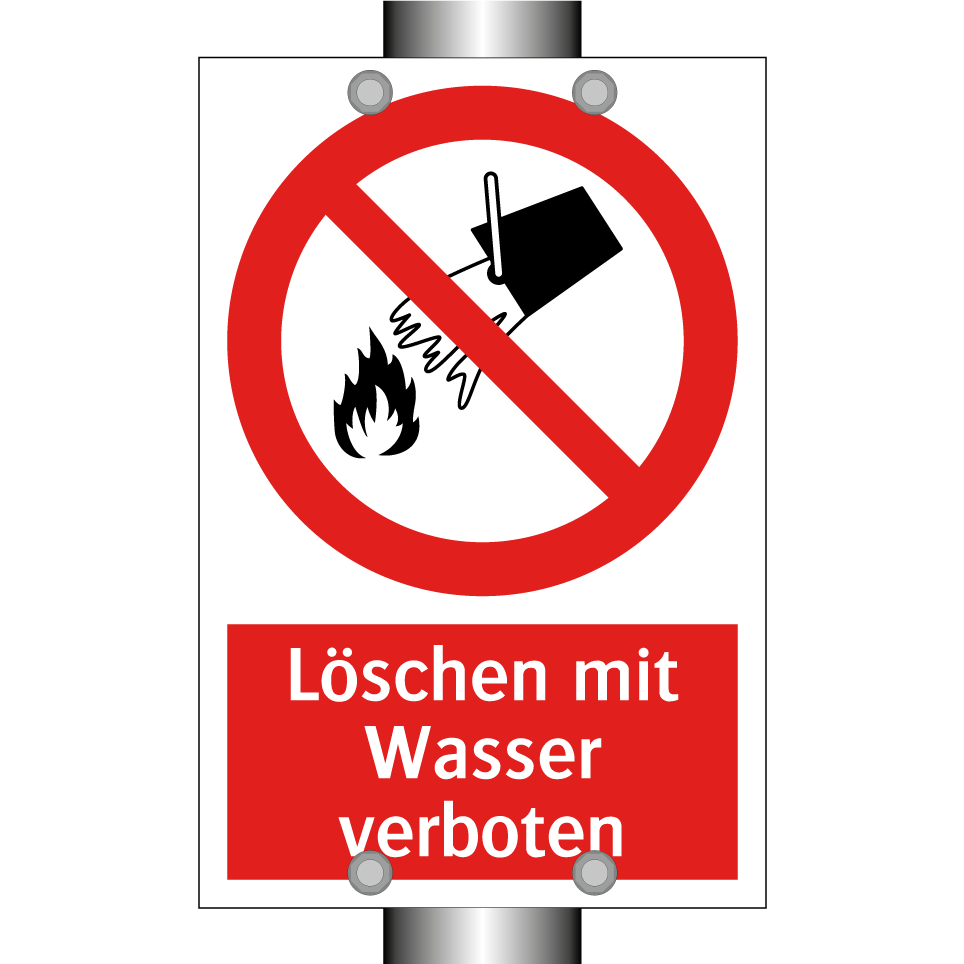 Löschen mit Wasser verboten