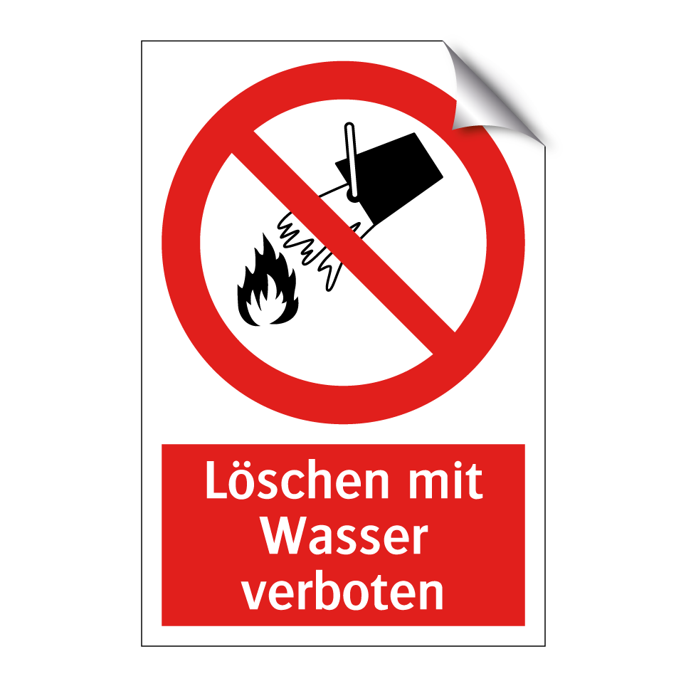 Löschen mit Wasser verboten